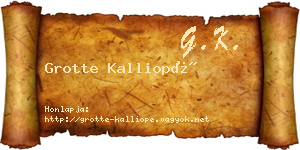 Grotte Kalliopé névjegykártya